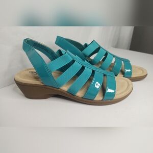 East 5th Wedge Patent Leather Slingback Sandals